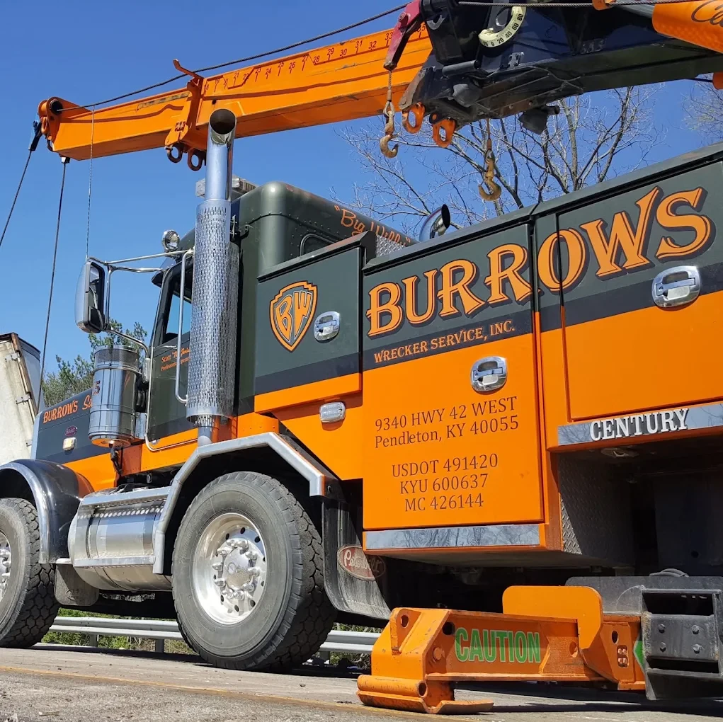 Close-up of a Burrows heavy-duty wrecker